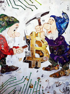 "The Miners" from "Cryptocurrency Series. Bitcoins" by Dasha Usova - BOCCARA ART Online Store