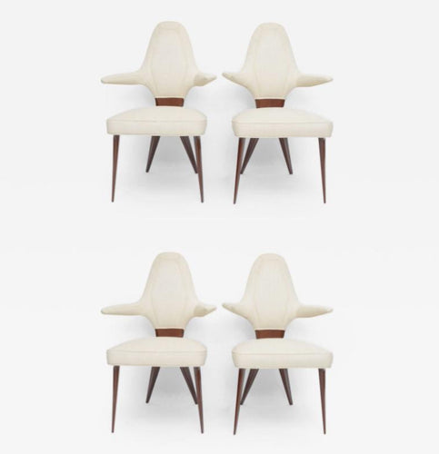 Italian Modern Mogogany Armchairs, 1950s - BOCCARA ART Online Store