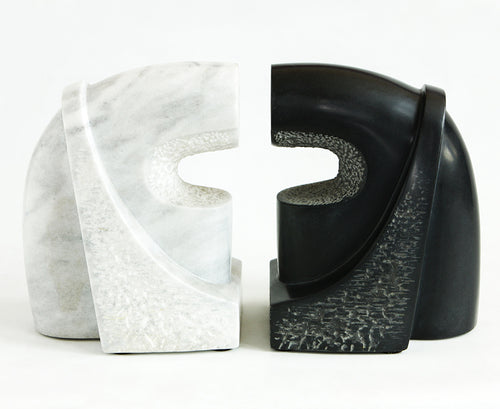 Marble & obsidian Sculpture Composition 