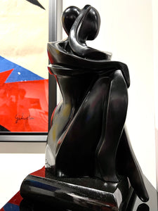 Romantic sculpture "You & me" sculpture by Shray, bronze and black patina - BOCCARA ART Online Store