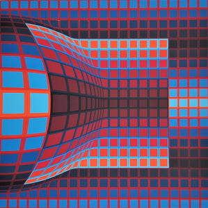 Hand signed and numbered Lithograph "Optical Cube" by Victor Vasarely - BOCCARA ART Online Store